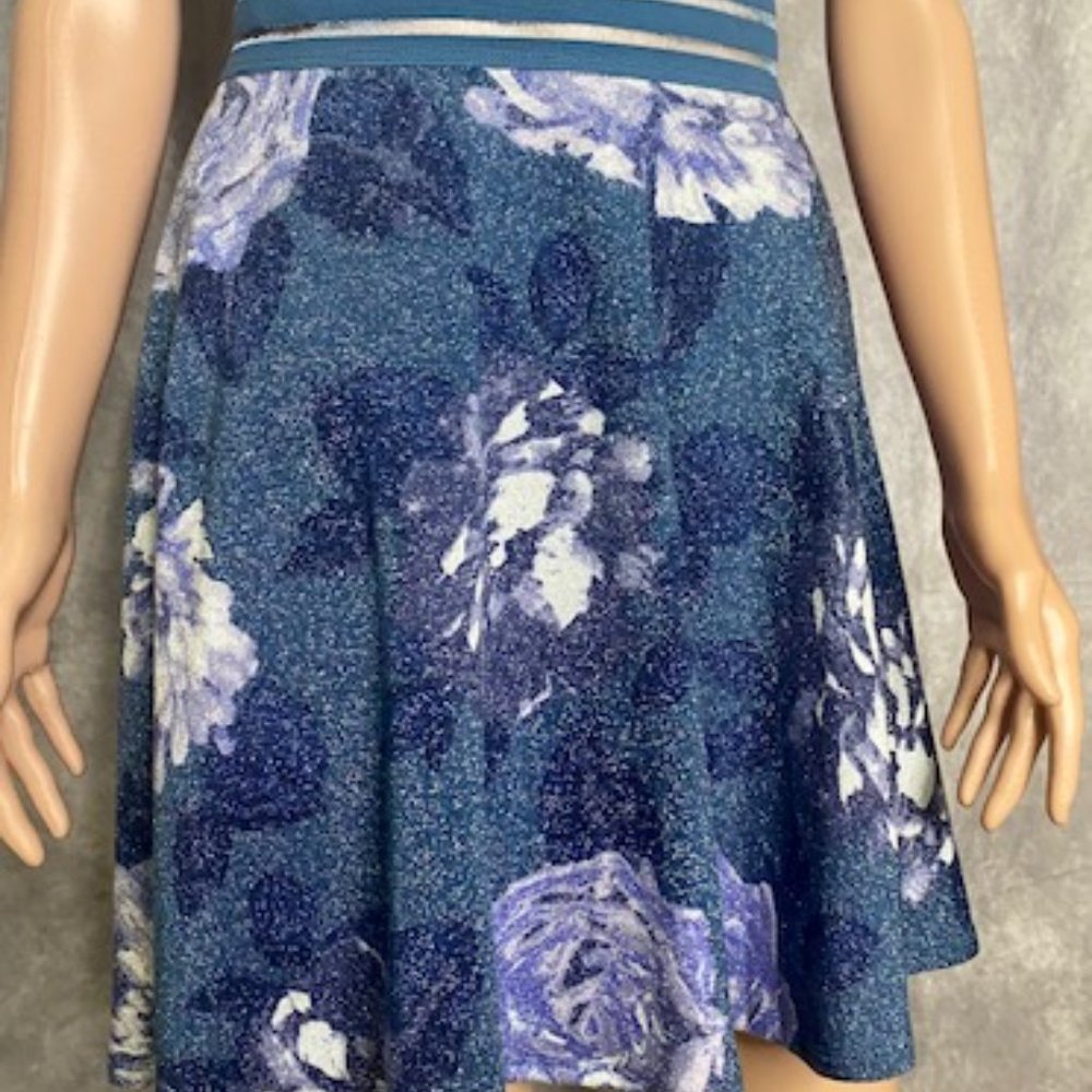 City Studio Dress Floral Junior Skater Lurex - Picture 3 of 6